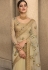 Beige net party wear saree 9024