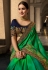 Green silk saree with blouse 9023