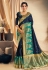 Navy blue satin silk festival wear saree 11107