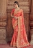 Pink banarasi silk saree with blouse 2809