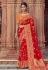 Maroon banarasi silk saree with blouse 2803