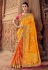 Orange banarasi silk half and half saree 2802