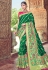 Green banarasi silk festival wear saree 3001