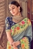 Gray banarasi silk festival wear saree 3019