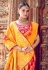 Orange banarasi silk saree with blouse 3006