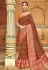Maroon banarasi silk saree with blouse 3107