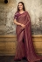 Rust lycra saree with blouse 11207