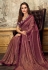 Rust lycra saree with blouse 11207