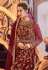 Maroon net embroidered floor length Wedding anarkali