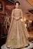 Beige net embroidered dual look Wedding anarkali