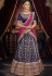 Navy blue jacquard circular lehenga choli 5153