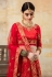 Red satin circular lehenga choli 8004