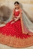 Red silk circular lehenga choli 8003