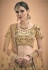 Beige satin embroidered circular lehenga choli 3006