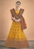 Yellow satin embroidered circular lehenga choli 3007