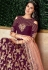 Purple silk embroidered a line lehenga choli 16204