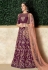 Purple silk embroidered a line lehenga choli 16204