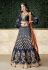 Navy blue taffeta embroidered designer lehenga choli 16208