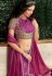 Magenta brocade embroidered layered designer lehenga choli 16211