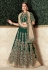 Green satin embroidered circular lehenga choli 16209