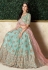 Aqua taffeta embroidered circular lehenga choli 16214