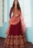 maroon georgette floor length anarkali suit 7076