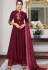 maroon muslin long palazzo suit 786