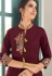 maroon muslin long palazzo suit 786