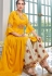 yellow muslin long palazzo suit 783