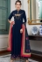 navy blue muslin long palazzo suit 781