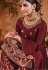 maroon dola jacquard palazzo style suit 8503