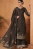 dark brown dola jacquard palazzo style suit 8502