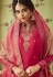 rani pink satin georgette straight trouser suit 10708