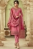 pink satin georgette straight trouser suit 10705