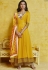 yellow muslin long palazzo style suit 754