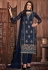 blue georgette straight trouser suit 32003