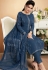 blue muslin straight palazzo style suit 920