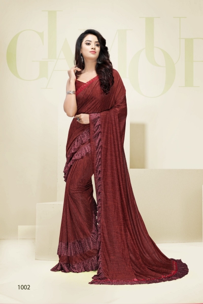 Party wear ruffle saree 1002