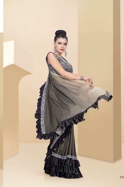 Party wear ruffle saree 1101