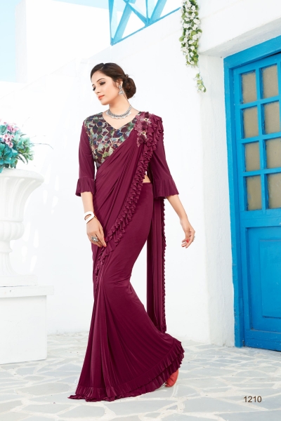 Party wear ruffle saree 1210