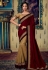 Maroon art silk embroidered half and half saree 88336