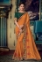 Orange art silk embroidered festival wear saree 88337