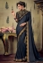 Dark gray art silk embroidered party wear saree 88339