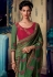 Green art silk embroidered party wear saree 88345