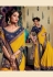 Yellow art silk embroidered saree with blouse 88346