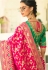 Pink banarasi silk saree with blouse 6001