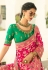 Pink banarasi silk saree with blouse 6001