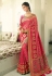 Pink banarasi silk saree with blouse 6007