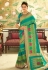 Turquoise blue banarasi silk saree with blouse 6013