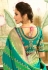 Turquoise blue banarasi silk saree with blouse 6013